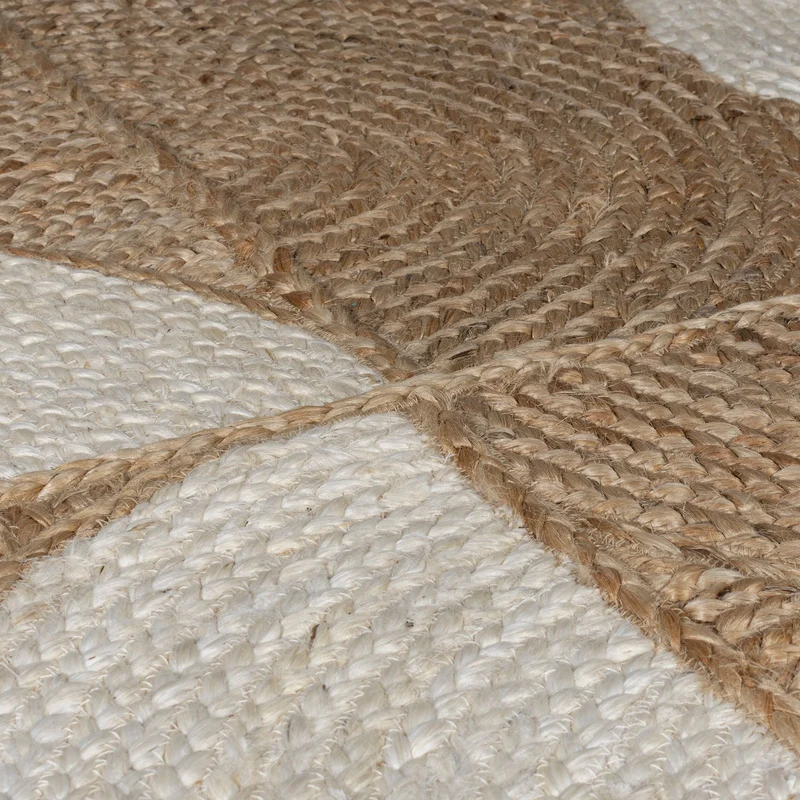 Jute Teppich Halbkreis Muster, Geometrisch, Wohnzimmer