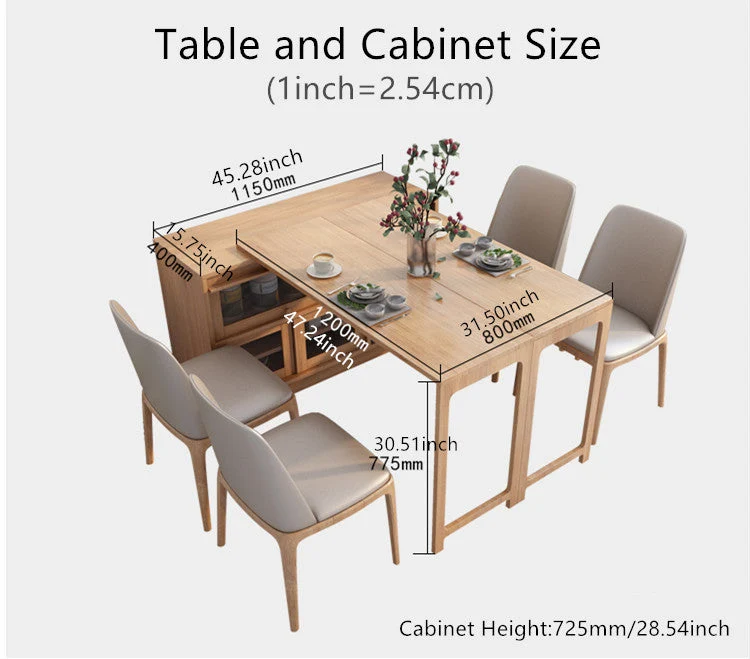 2020 New Design Multifunktions-Esstisch mit Schrank (ohne Klappstuhl-Speicherfunktion)