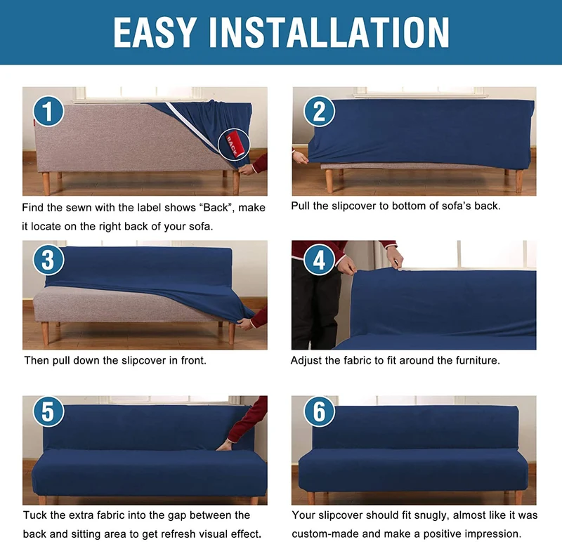Armlose Futon-Sofa-Stretch-Bezüge