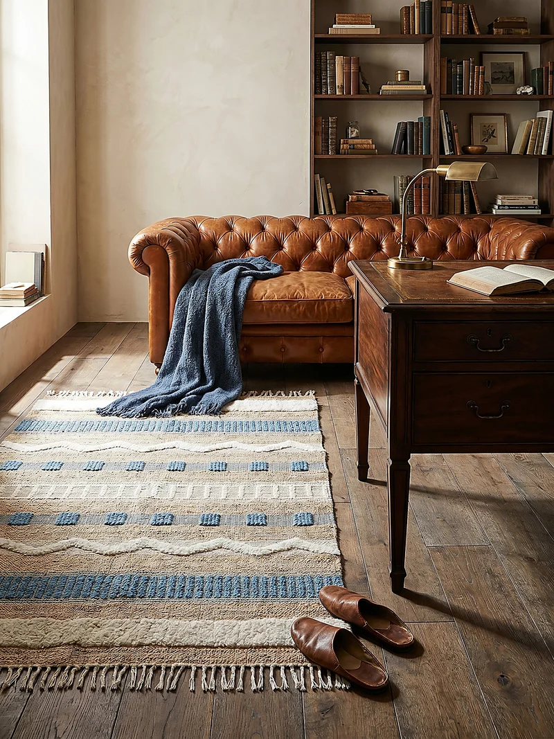 Teppich Hoch-Tief Struktur Gestreift, Ethno-Stil, mit Fransen wendbar, Esszimmer