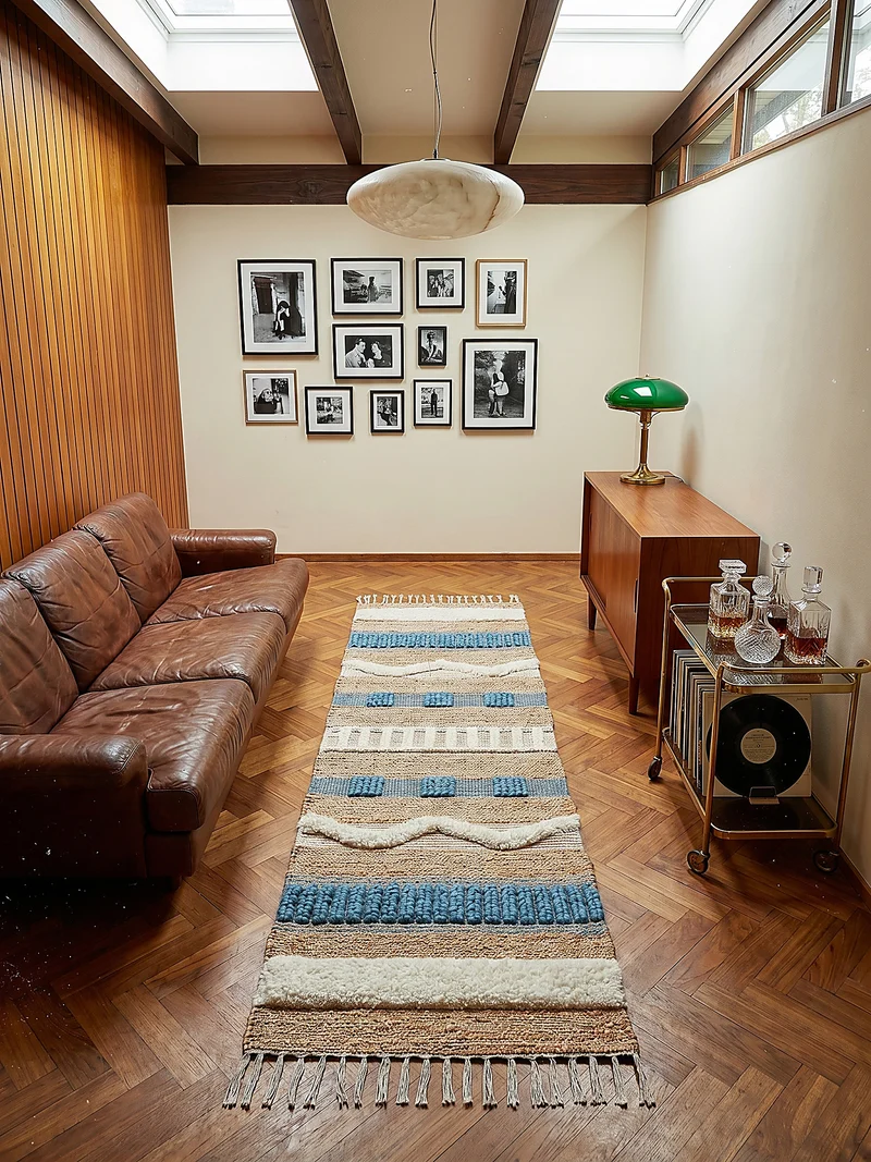Teppich Hoch-Tief Struktur Gestreift, Ethno-Stil, mit Fransen wendbar, Esszimmer