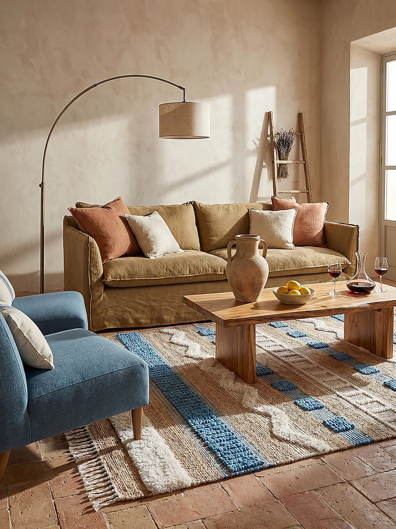 Teppich Hoch-Tief Struktur Gestreift, Ethno-Stil, mit Fransen wendbar, Esszimmer