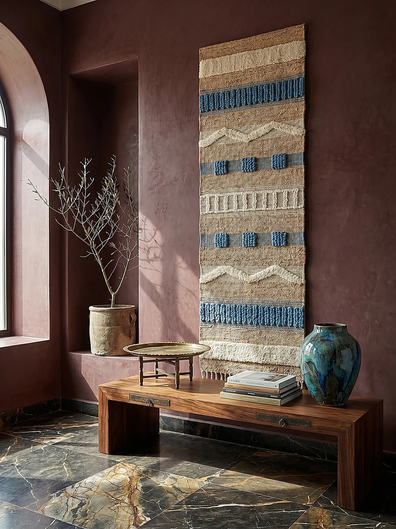 Teppich Hoch-Tief Struktur Gestreift, Ethno-Stil, mit Fransen wendbar, Esszimmer