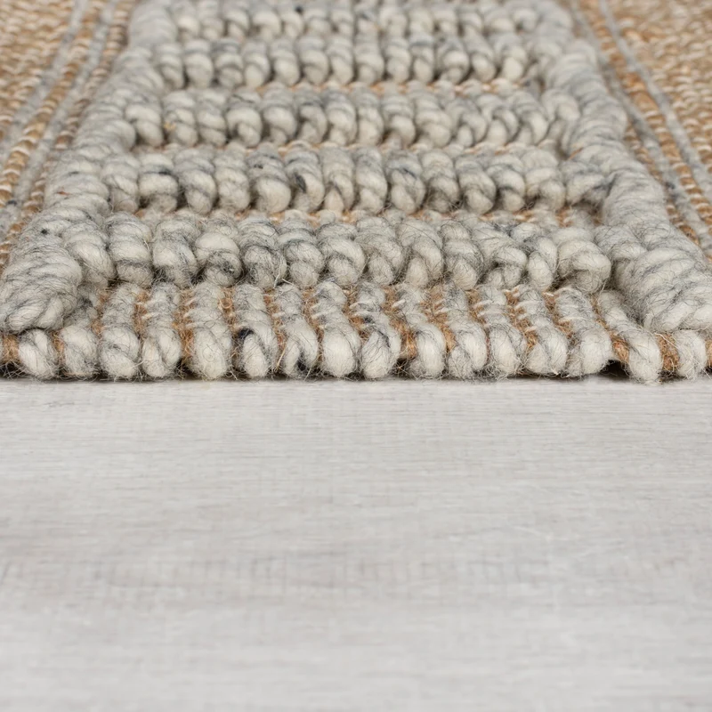 Teppich Hoch-Tief Struktur Gestreift, Ethno-Stil, mit Fransen wendbar, Esszimmer