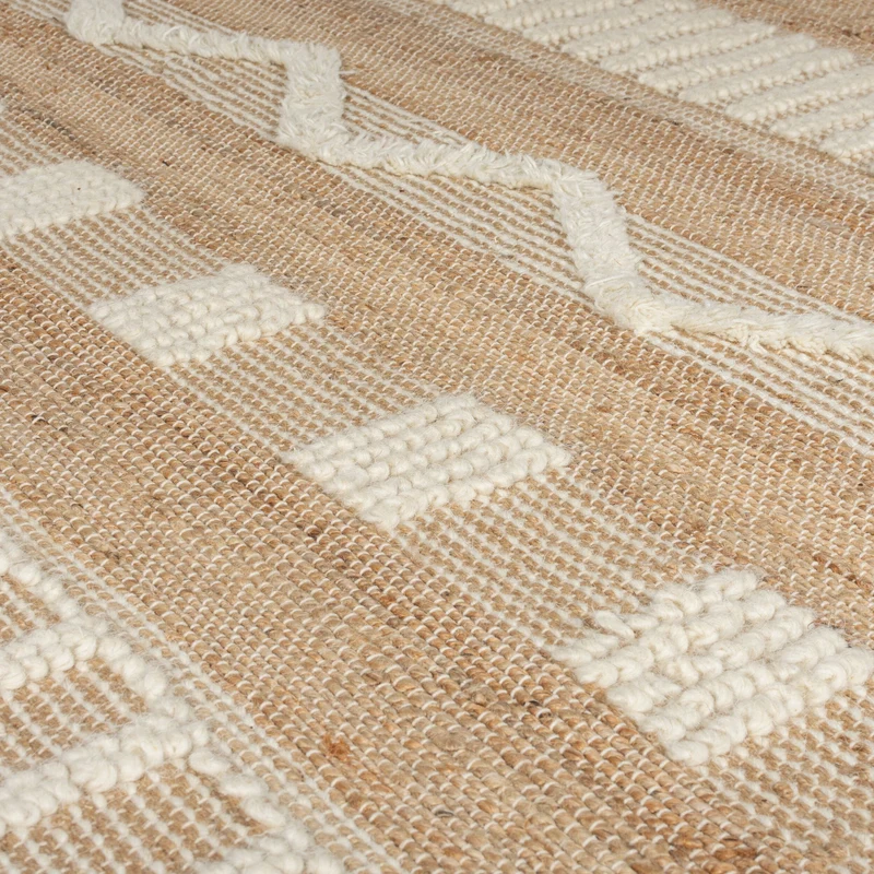 Teppich Hoch-Tief Struktur Gestreift, Ethno-Stil, mit Fransen wendbar, Esszimmer