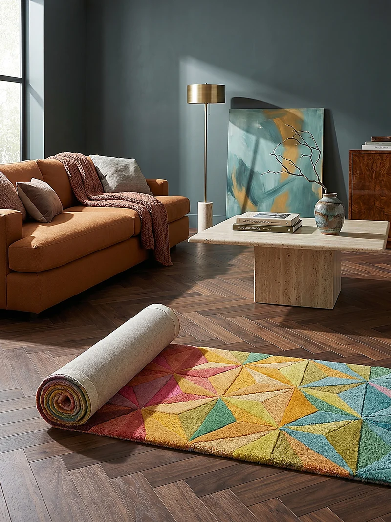Wollteppich 3D Geometrisch, Wohnzimmer