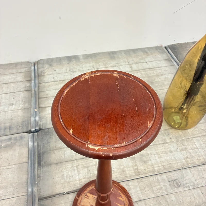 Vintage Telefontisch Beistelltisch Rund Holz Gedrechselt Braun Antik Tisch Gebraucht