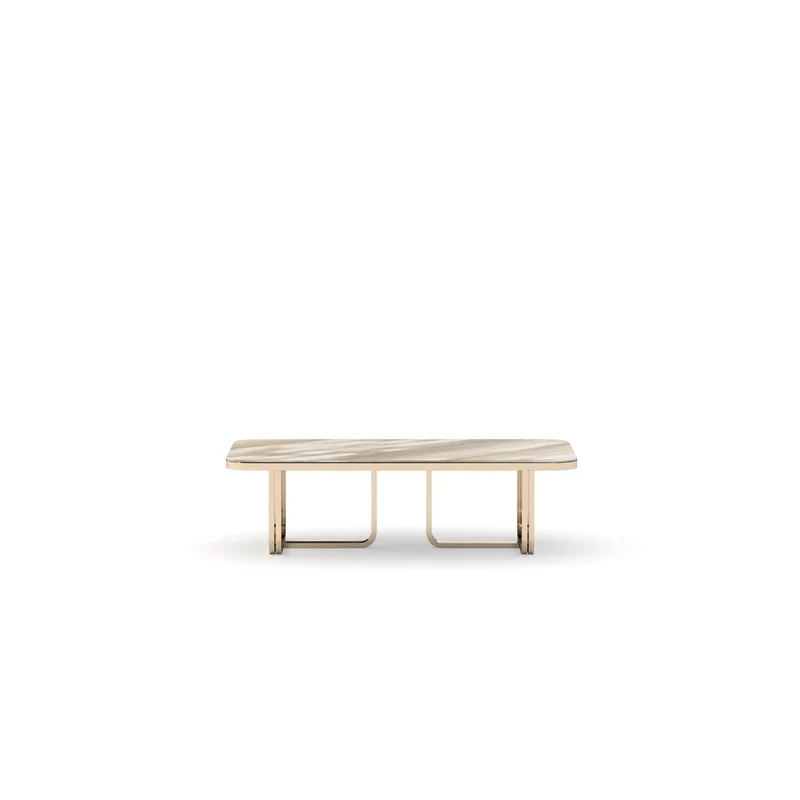 Casa Padrino Luxus Couchtisch Weiß / Beige - Hochwertige Verarbeitung - Moderne Wohnzimmer Möbel - Luxus Qualität