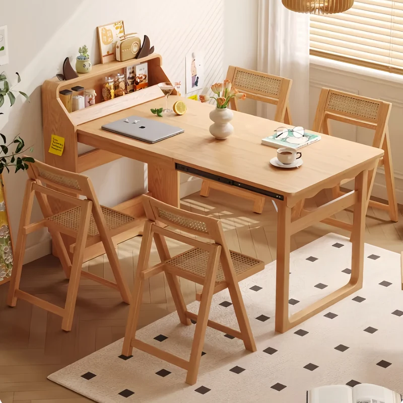 Klappbarer multifunktionaler Esstisch aus Massivholz für kleine Wohnungen
