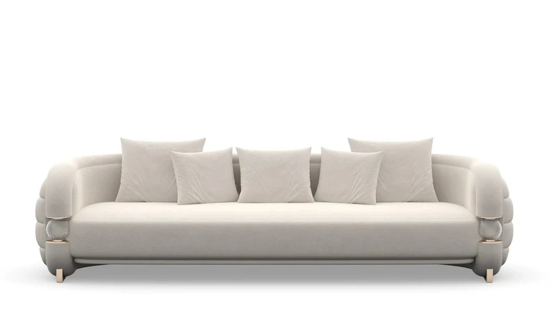 Casa Padrino Luxus Sofa Modern Grau / Beige - Hochwertige Verarbeitung - Moderne Wohnzimmer Möbel - Luxus Qualität