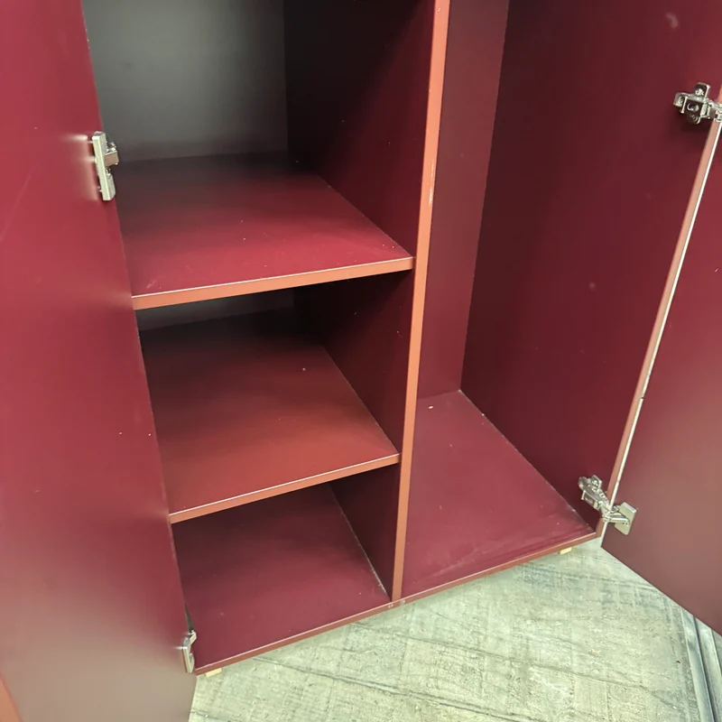 Kleiderschrank Rot R 2-türig Garderobenschrank Bordeauxrot Schrank Gebraucht