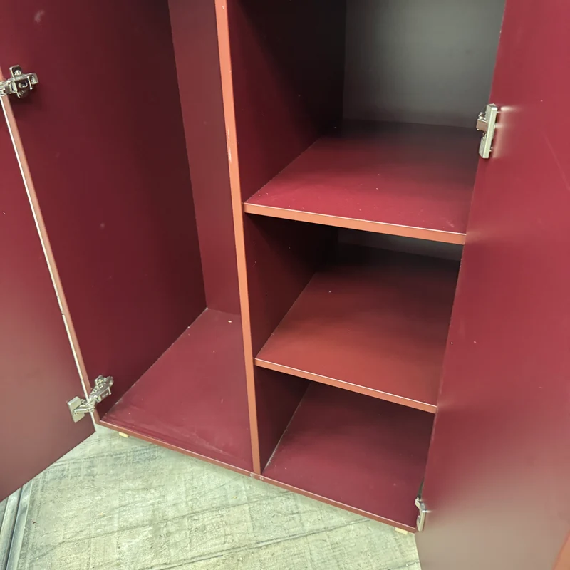 Kleiderschrank Rot L 2-türig Garderobenschrank Bordeauxrot Schrank Gebraucht