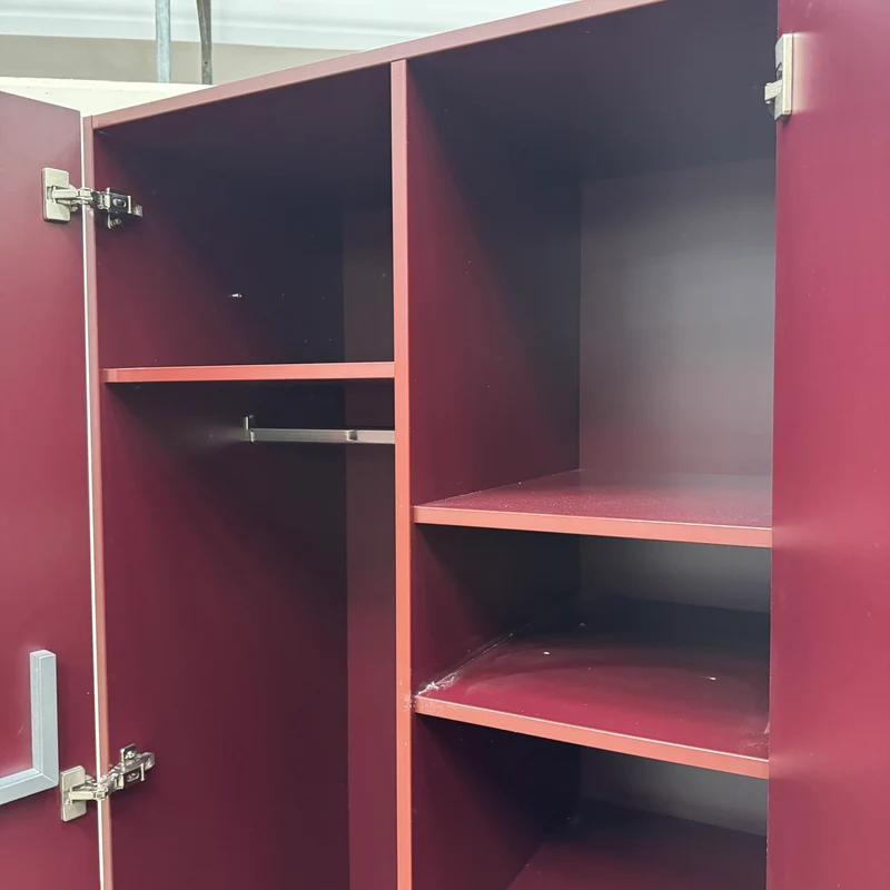 Kleiderschrank Rot L 2-türig Garderobenschrank Bordeauxrot Schrank Gebraucht