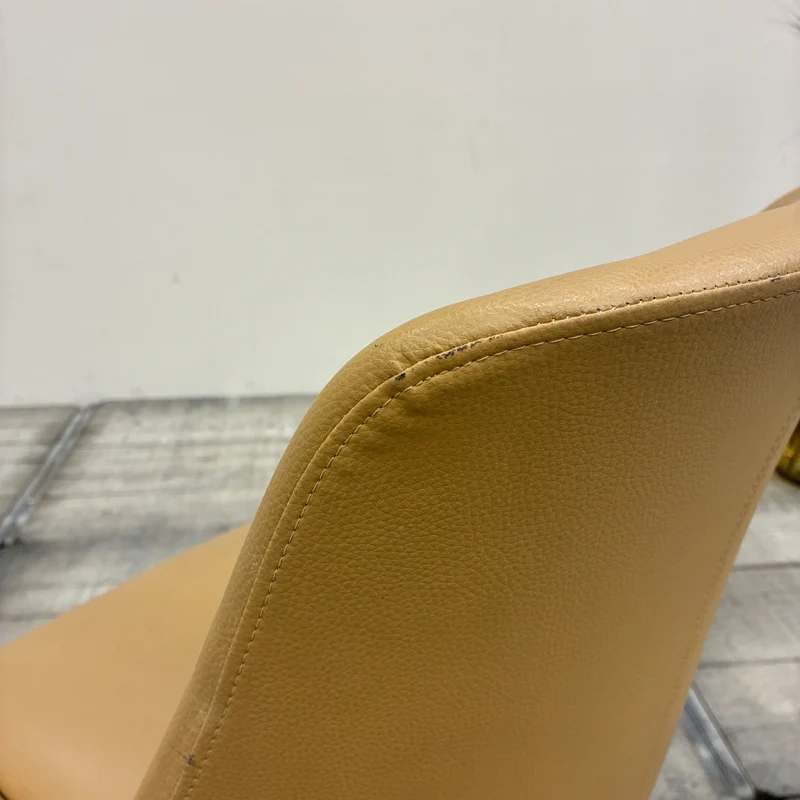 Drehstuhl Beige 4-Stern-Fußkreuz Ocker Kunstleder Stuhl Gebraucht