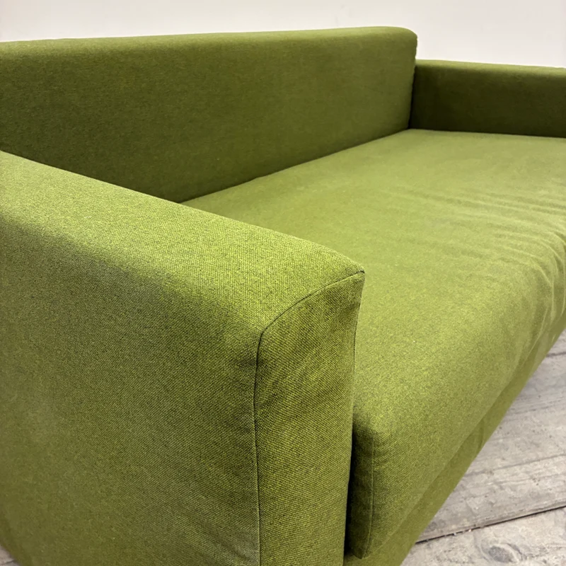 Sofa Schlafsofa 2-Sitzer Ausziehsofa Stoff Grün Schlafcouch Sofa couch Gebraucht