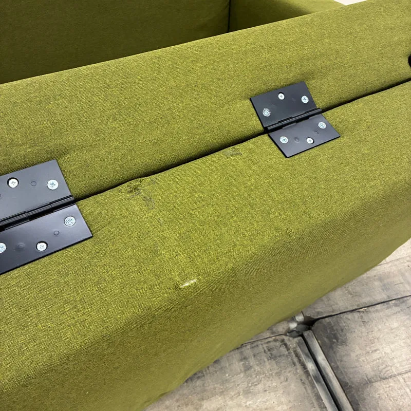 Sofa Schlafsofa 2-Sitzer Ausziehsofa Stoff Grün Schlafcouch Sofa couch Gebraucht