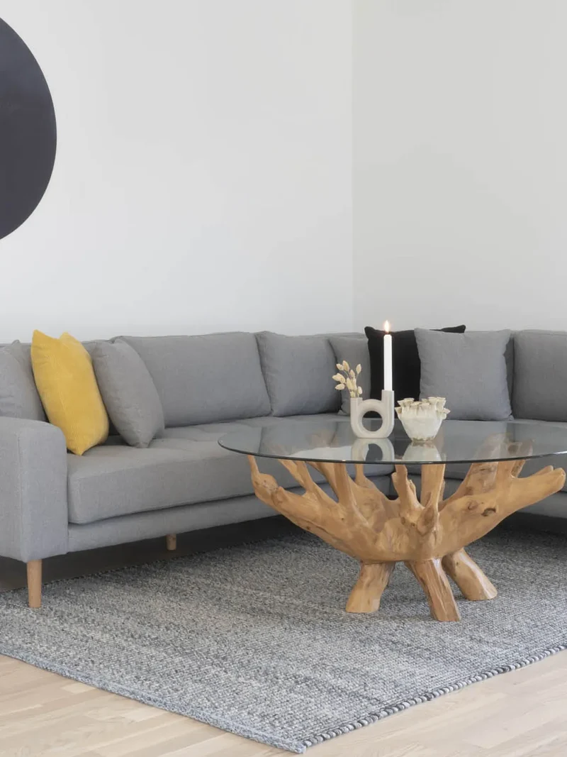 Amazonas Couchtisch Teakholz und Glas