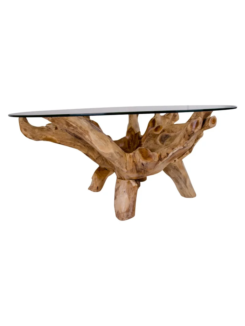 Amazonas Couchtisch Teakholz und Glas
