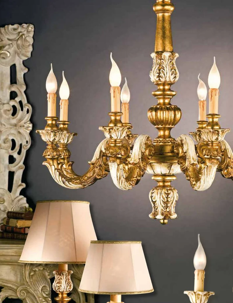 Casa Padrino Barock Kronleuchter Gold Ø 85 x H. 80 cm 8-flammig - Handgefertigte Leuchte aus Italien - Barock Leuchten