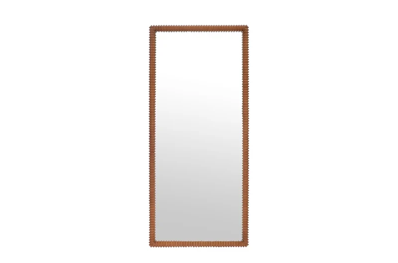 Casa Padrino Luxus Wandspiegel Braun 80 x 4 x H. 180 cm - Großer Wandspiegel Kiko XL mit Rahmen aus Mindi-Holz im Amber Finish - Luxus Deko Accessoires