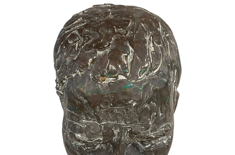 Casa Padrino Luxus Deko Skulptur Bronzefigur Bronze / Braun 15 x 23 x H. 45 cm - Massive Bronzeskulptur auf Plexiglas Sockel - Luxus Deko Accessoires
