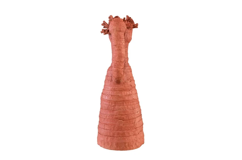 Casa Padrino Luxus Deko Skulptur Koralle Terrakottafarben 30 x 30 x H. 65 cm - Durchbrochene Terrakotta Skulptur in organischer Korallenform - Luxus Deko Accessoires