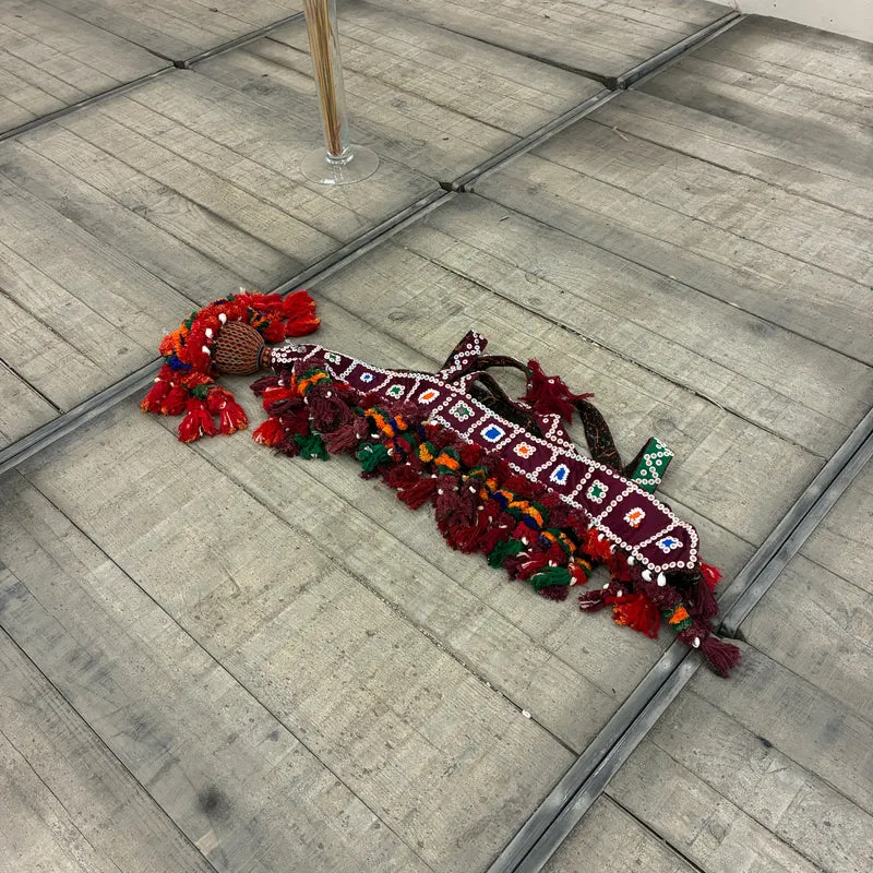 Orient Wandbehang Nomaden Kamelschmuck Quasten Bunt Rot Gebraucht