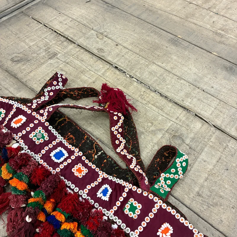 Orient Wandbehang Nomaden Kamelschmuck Quasten Bunt Rot Gebraucht
