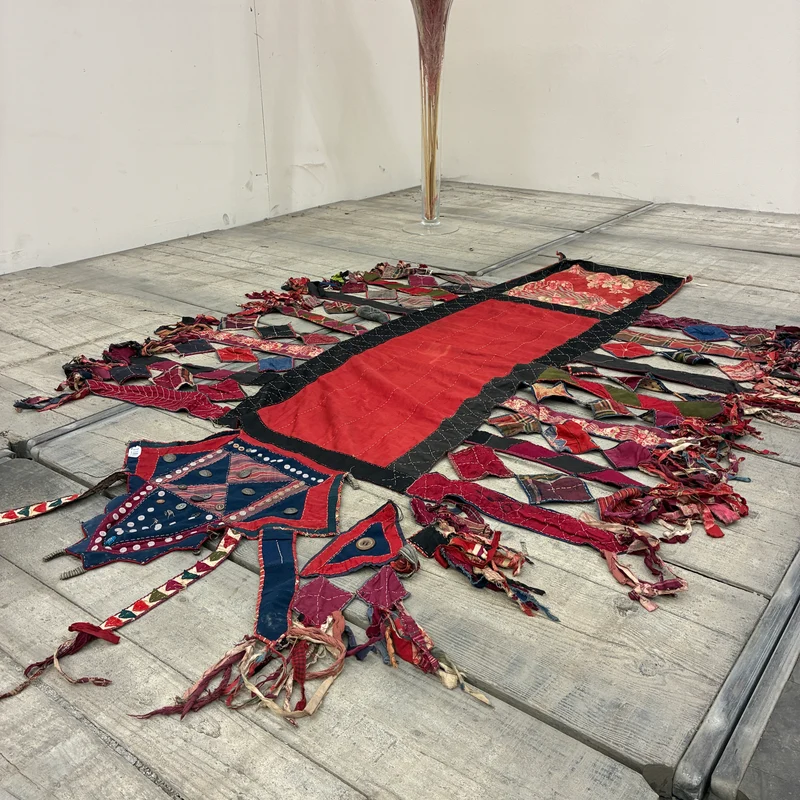 Orient Wandbehang Nomaden Wandteppich Tuch Fransen Bunt Rot Gebraucht