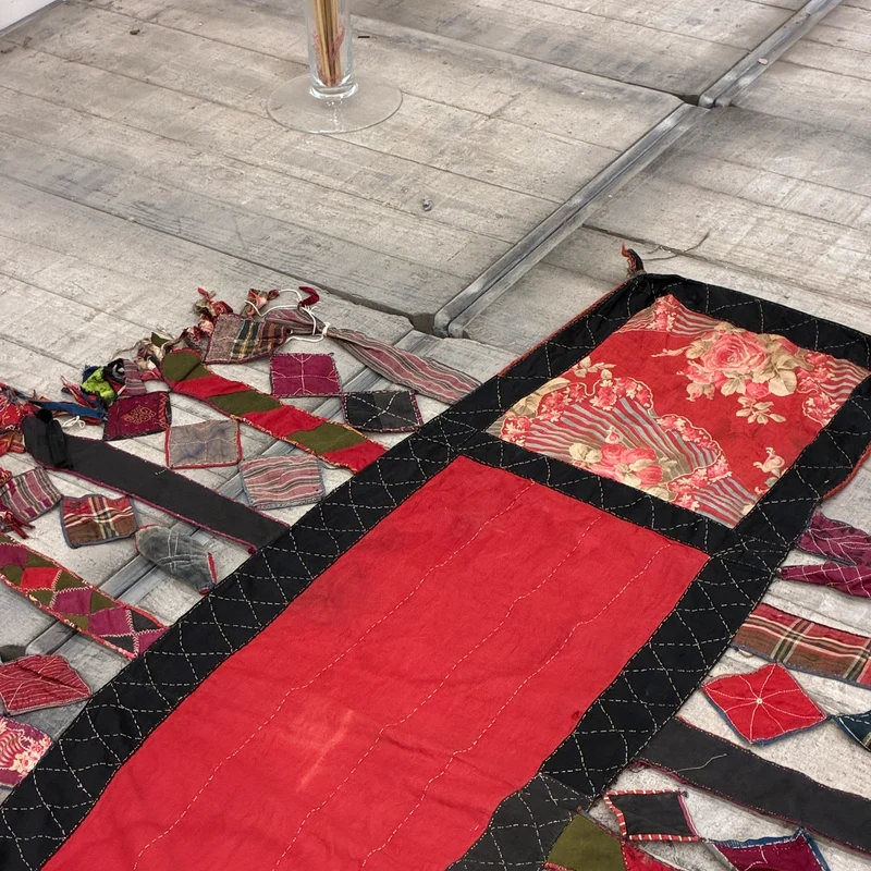 Orient Wandbehang Nomaden Wandteppich Tuch Fransen Bunt Rot Gebraucht