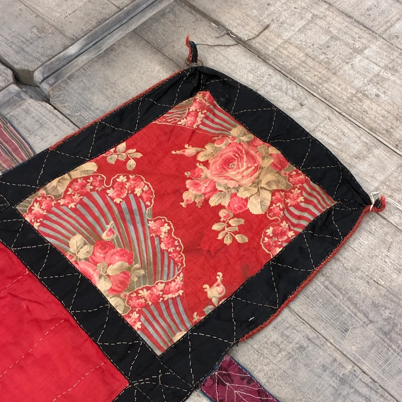 Orient Wandbehang Nomaden Wandteppich Tuch Fransen Bunt Rot Gebraucht