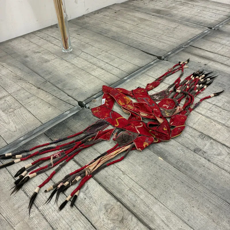 Orient Wandbehang Nomaden Schmuckbehang Tierbekleidung Quasten Rot Bunt Gebraucht