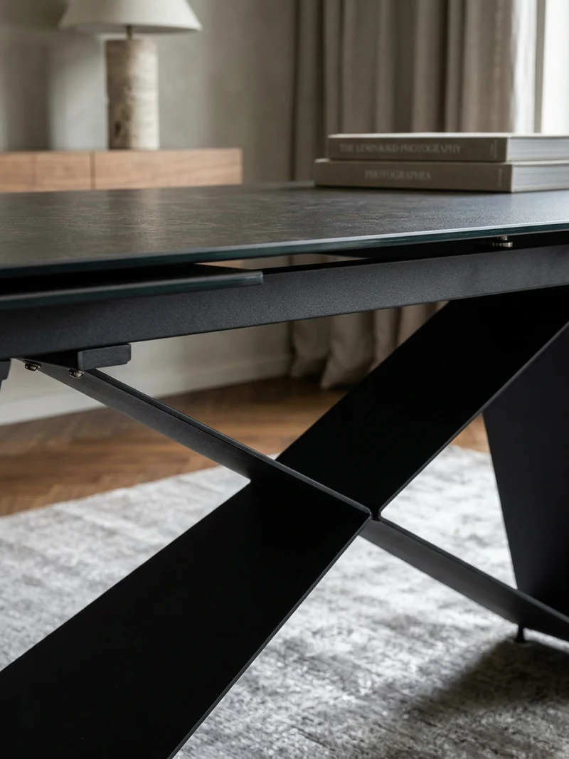 Esstisch Ausziehbar Keramik Glas Marmoroptik Rechteckig Groß