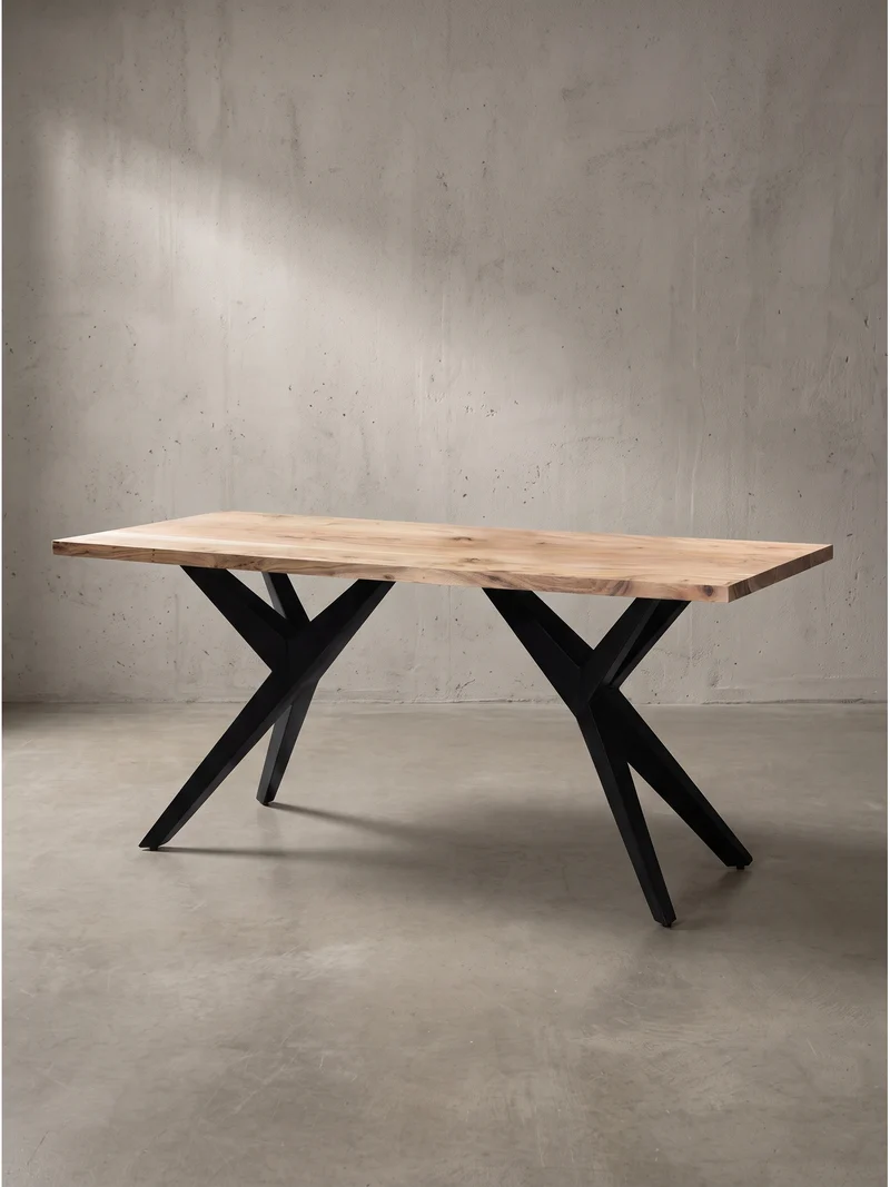 Esstisch Massivholz Metall Rechteckig Loft-Stil