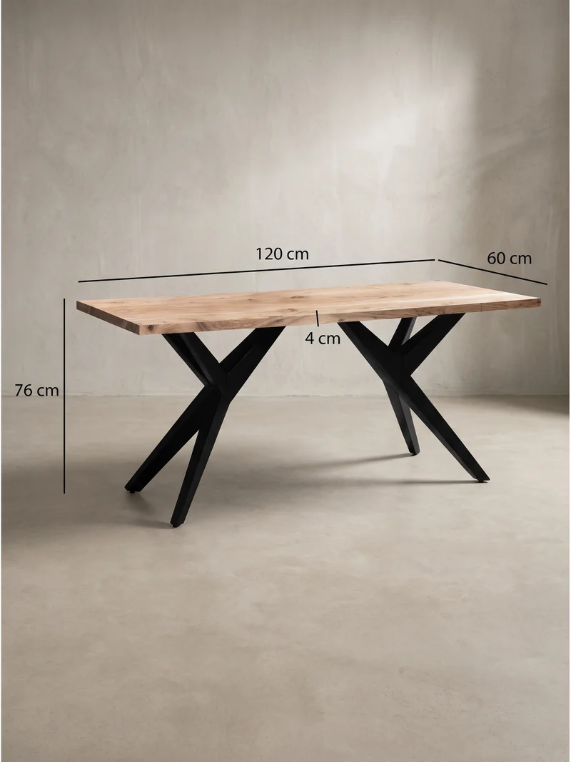 Esstisch Massivholz Metall Rechteckig Loft-Stil