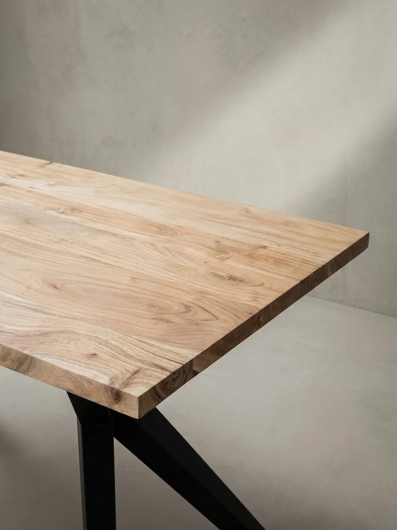 Esstisch Massivholz Metall Rechteckig Loft-Stil