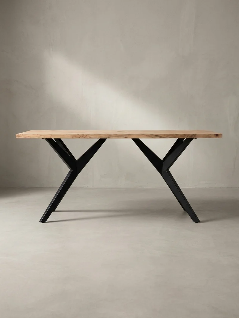 Esstisch Massivholz Metall Rechteckig Loft-Stil