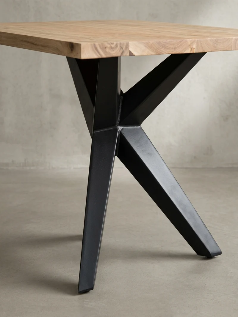 Esstisch Massivholz Metall Rechteckig Loft-Stil