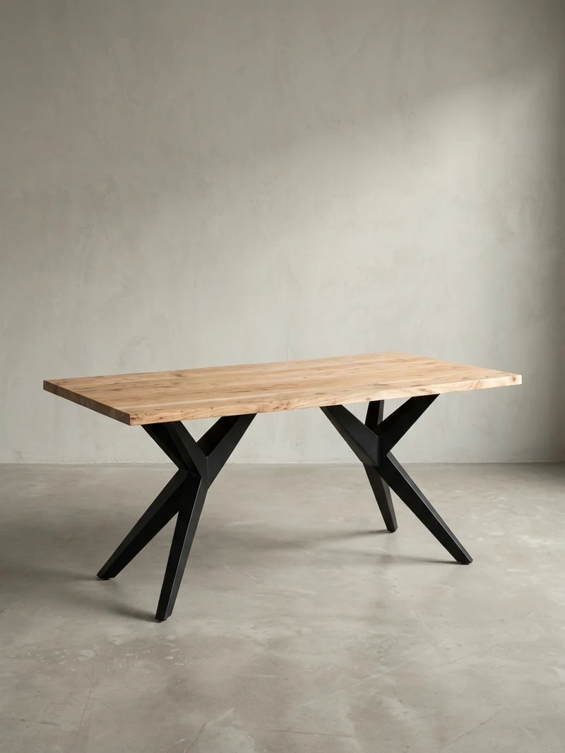 Esstisch Massivholz Metall Rechteckig Loft-Stil