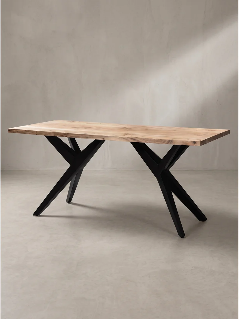 Esstisch Massivholz Metall Rechteckig Loft-Stil