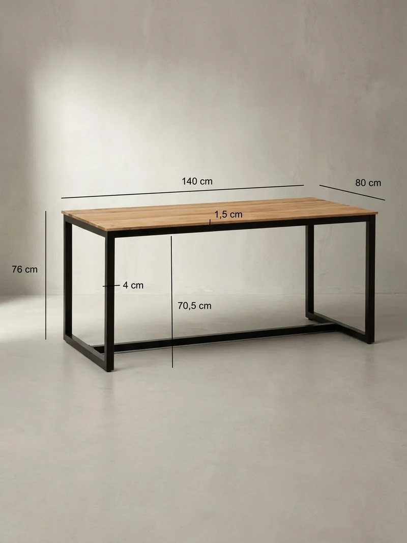 Esstisch Massivholz Metall Rechteckig Loft-Stil
