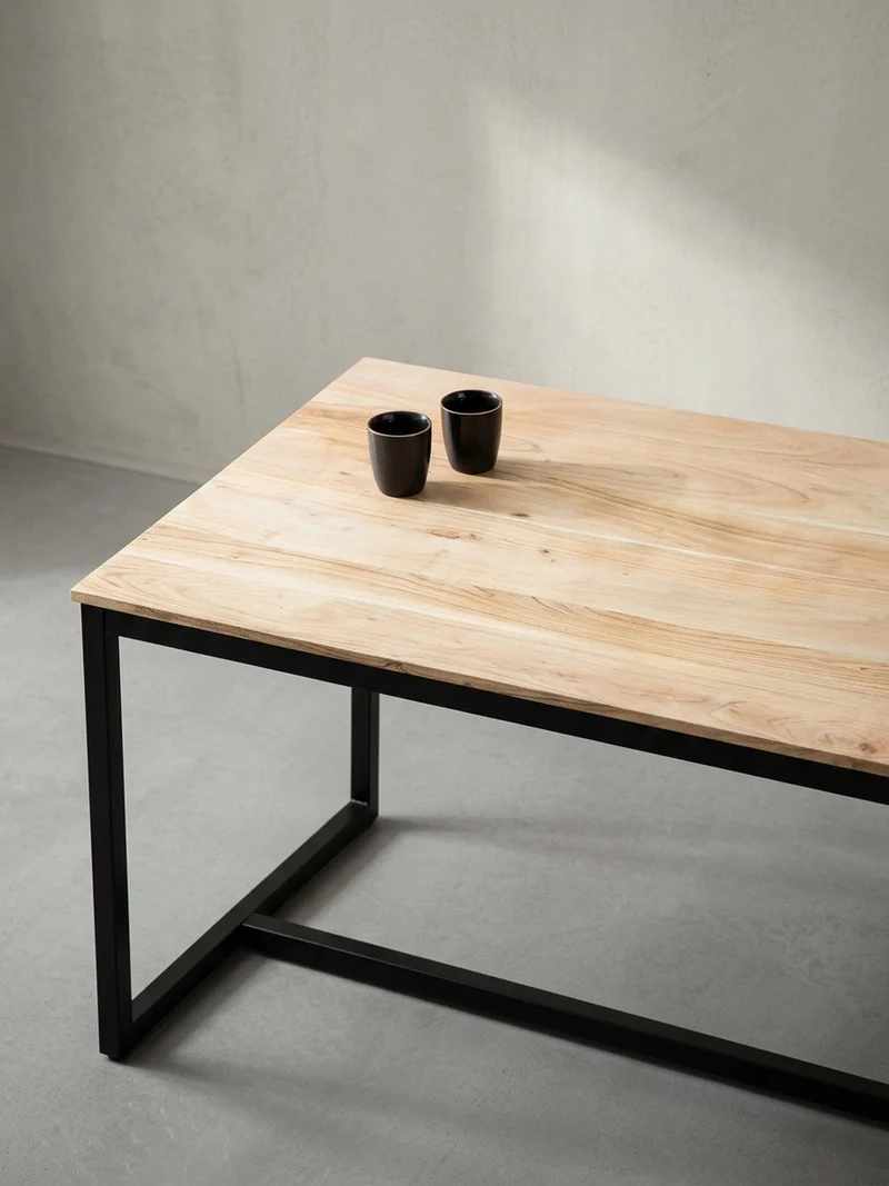 Esstisch Massivholz Metall Rechteckig Loft-Stil