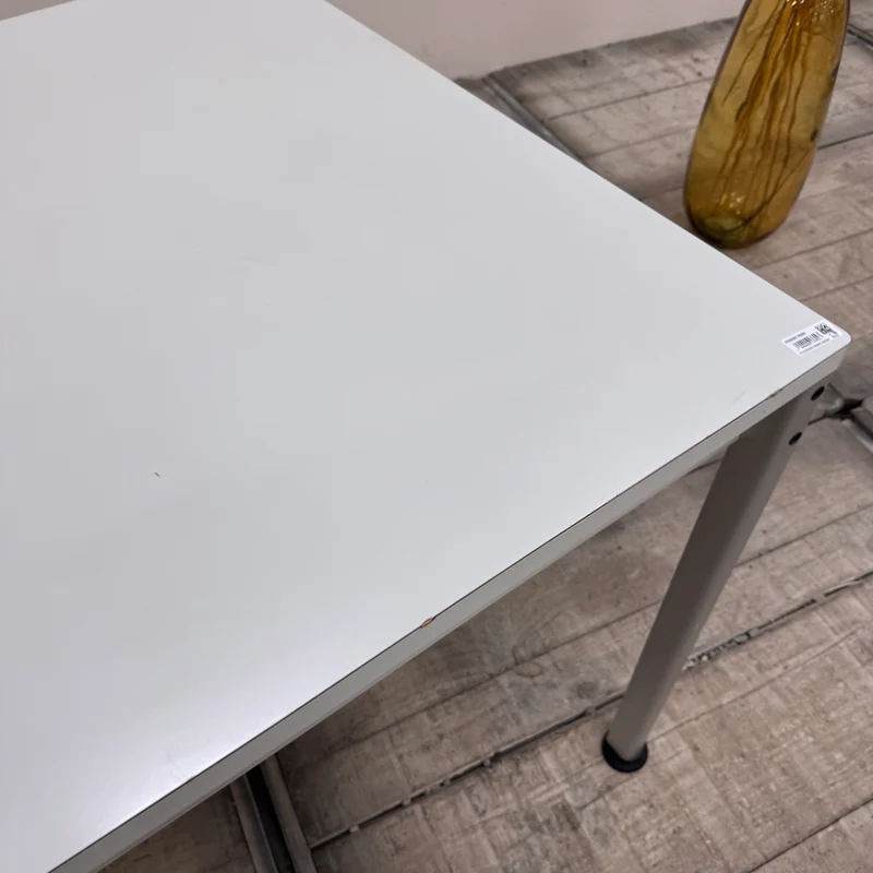 Schreibtisch Weiß Holz Metall Mit Blende Tisch 180x90 Gebraucht