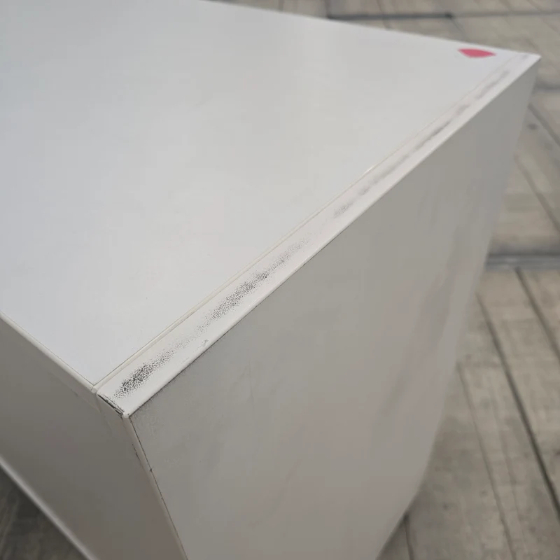 PLANMÖBEL Sideboard 80cm Schiebetüren Lichtgrau Holz Büromöbel Schrank Gebraucht