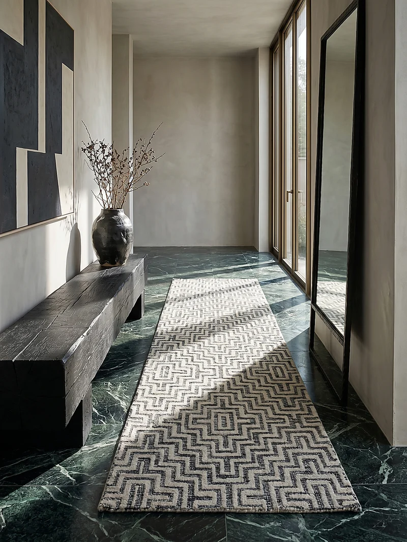 Teppich Kurzflor Zickzack Muster, Geometrisch, Wohnzimmer