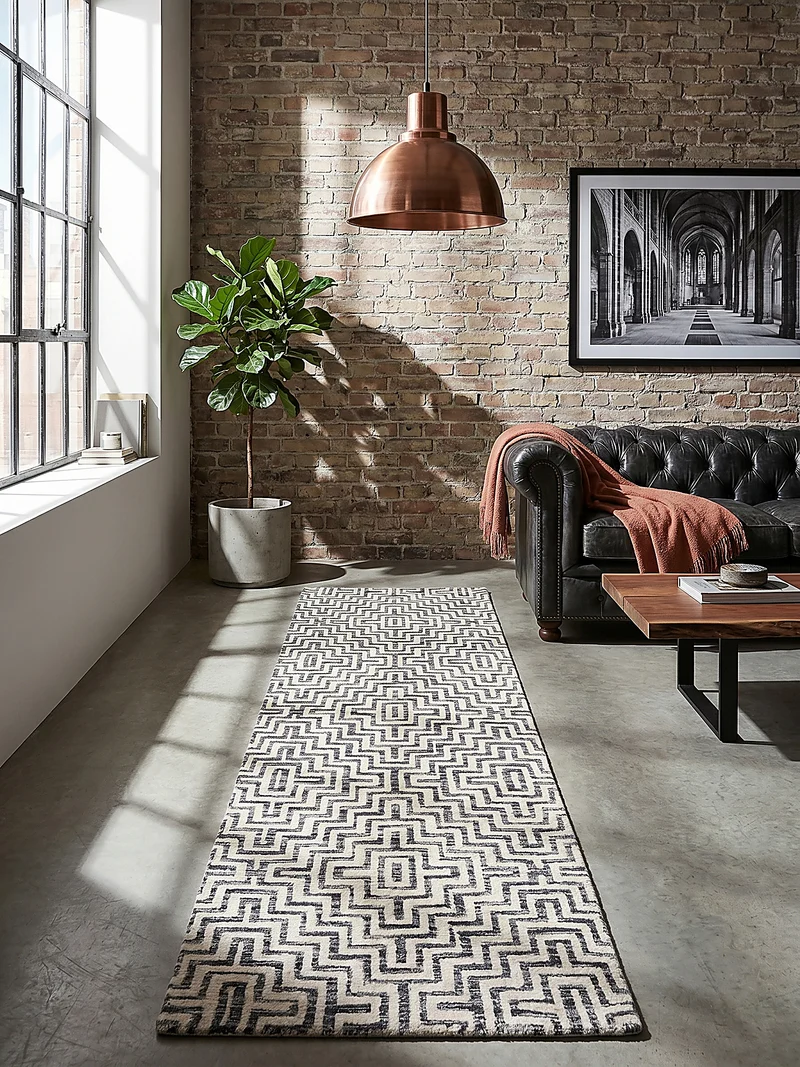 Teppich Kurzflor Zickzack Muster, Geometrisch, Wohnzimmer