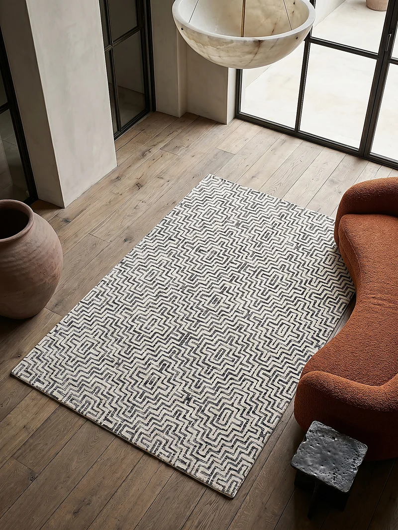 Teppich Kurzflor Zickzack Muster, Geometrisch, Wohnzimmer