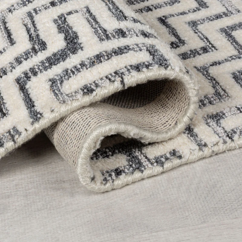 Teppich Kurzflor Zickzack Muster, Geometrisch, Wohnzimmer