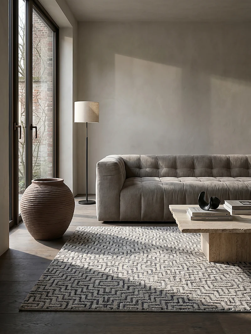 Teppich Kurzflor Zickzack Muster, Geometrisch, Wohnzimmer