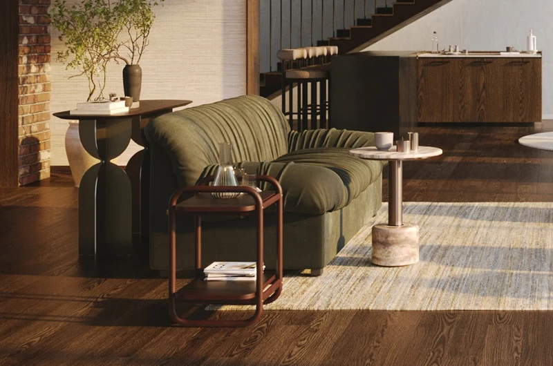 Casa Padrino Luxus Konsole Braun / Bronzefarben 140 x 46 x H. 80 cm - Edler Konsolentisch mit Platte in dunkelbraunem Eichenfurnier und gebürstetem Edelstahl Gestell - Luxus Möbel
